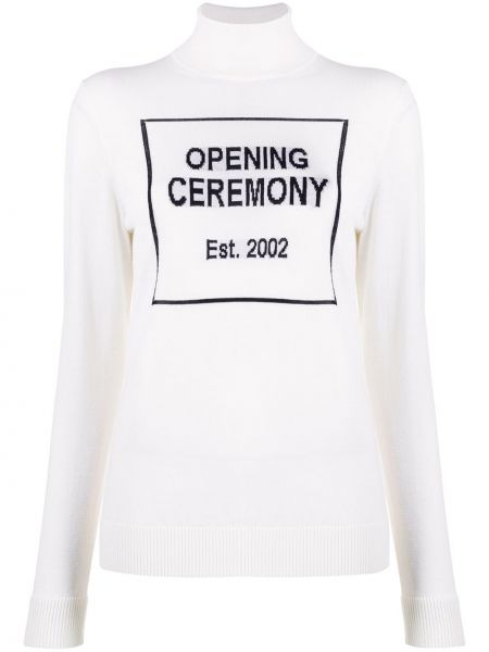 Jersey cuello alto con cuello alto de tela jersey Opening Ceremony blanco
