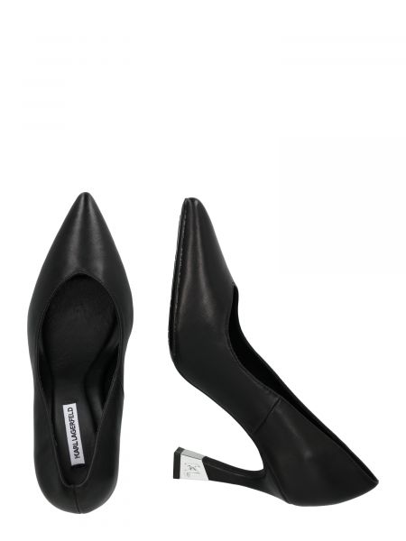Ниски обувки с ток Karl Lagerfeld черно