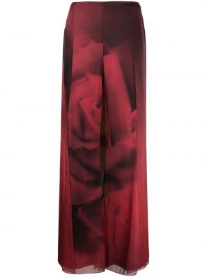 Pantaloni de mătase cu imagine Alberta Ferretti