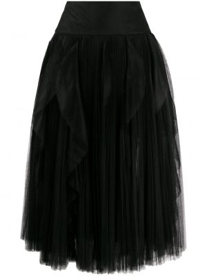 Plisovaná tylová midi sukňa Ermanno Scervino čierna