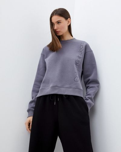 Джинсовый свитшот Calvin Klein Jeans, фиолетовый