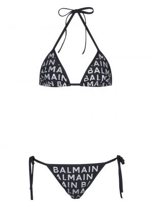 Bikini z nadrukiem Balmain czarny