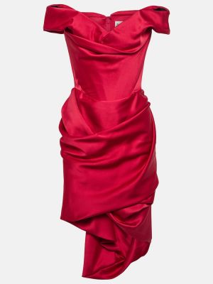 Saténové šaty Vivienne Westwood červená
