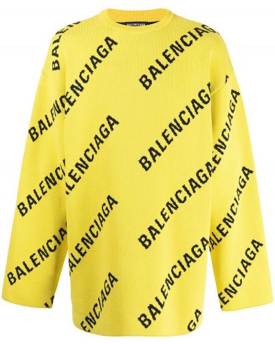 Jersey de tela jersey oversized Balenciaga amarillo