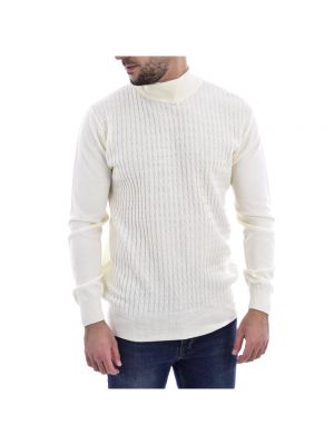 Sweter wełniany z siateczką Goldenim Paris biały