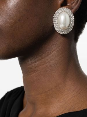 Boucles d'oreilles avec perles Alessandra Rich argenté