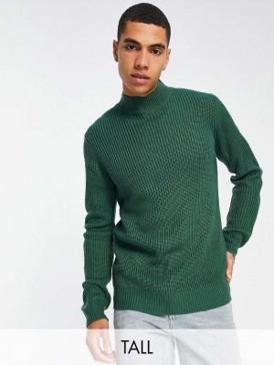 Длинный свитер с высоким воротником Le Breve зеленый