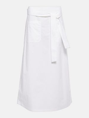 Белая льняная длинная юбка TotÊme