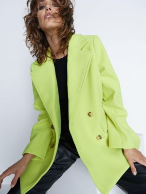 Шерстяной пиджак оверсайз Warehouse зеленый