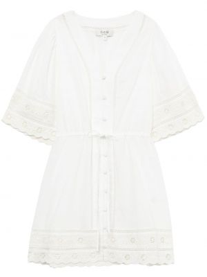 Βαμβακερή φόρεμα με κουμπιά Sea λευκό