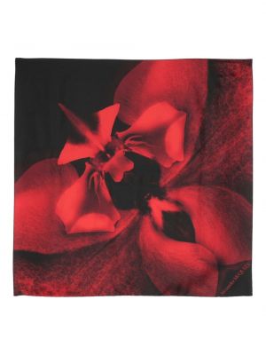 Fular de mătase cu model floral cu imagine Alexander Mcqueen