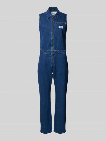 Kombinezon bawełniany Calvin Klein Jeans niebieski
