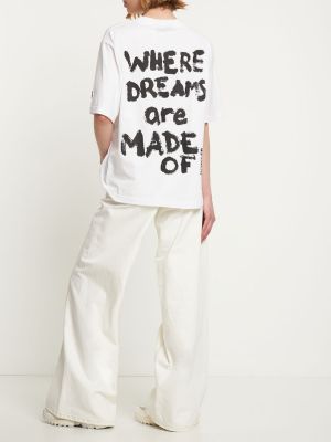 Bavlnené tričko s potlačou Moncler Genius biela