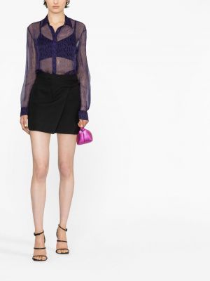 Skaidri raštuota šilkinė marškiniai Versace violetinė