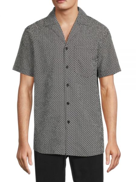 Рубашка с принтом с геометрическим узором Eleven Paris черная