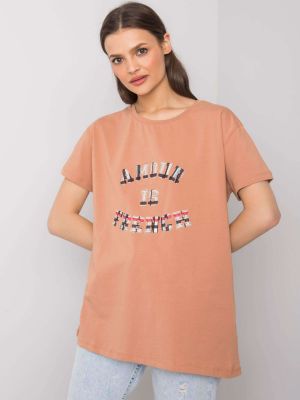 Marškinėliai su užrašais Fashionhunters oranžinė
