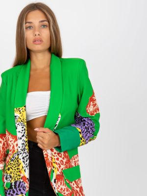 Піджак з принтом з довгим рукавом Fashionhunters зелений
