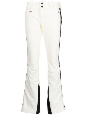 Pruhované zvonové kalhoty s výšivkou z nylonu Perfect Moment - bílá