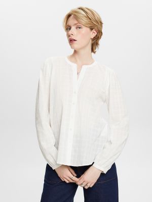 Blusa de algodón Esprit blanco