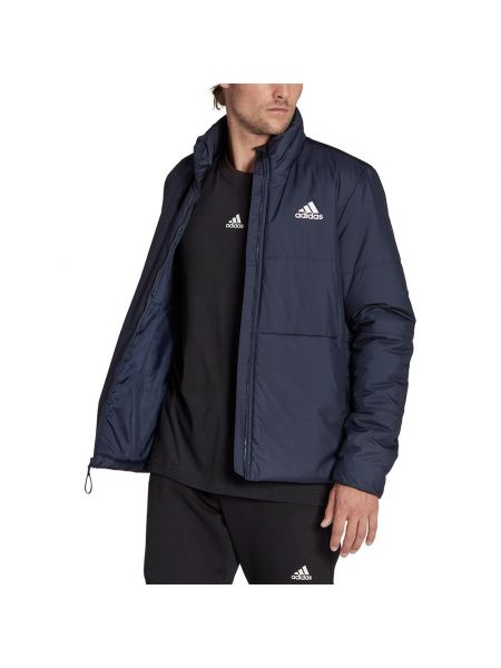 Утепленная куртка в полоску Adidas синяя