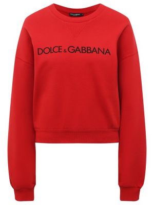 Хлопковый свитшот Dolce & Gabbana красный