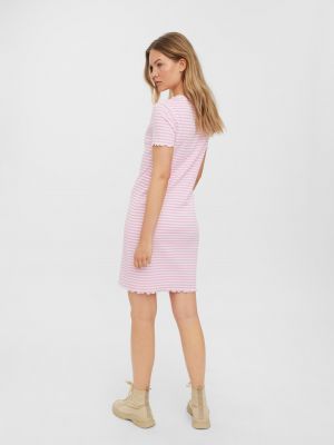 Pruhované mini šaty Vero Moda růžové