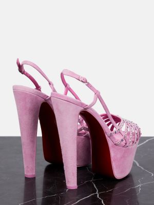 Sandales ar platformu Christian Louboutin rozā
