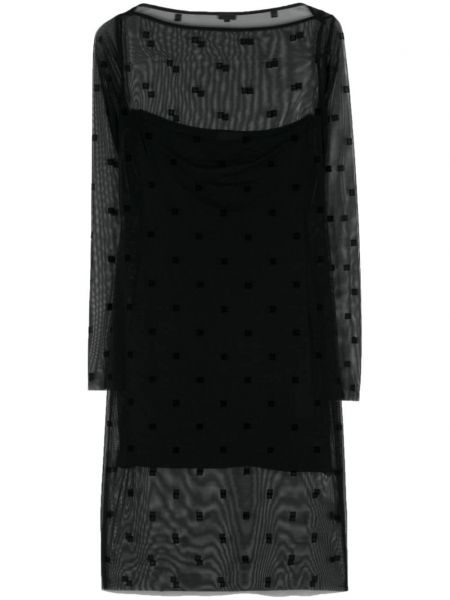 Prozirna midi haljina Givenchy crna