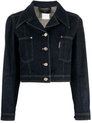 Veste en jean à boutons Chanel Pre-owned bleu