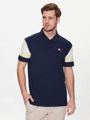 Relaxed fit polo marškinėliai Tommy Jeans mėlyna