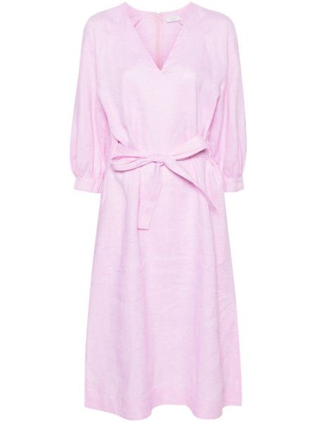 Lanena haljina Peserico ružičasta
