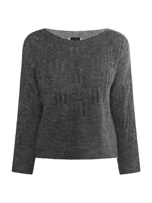 Меланжов пуловер Dreimaster Klassik сиво