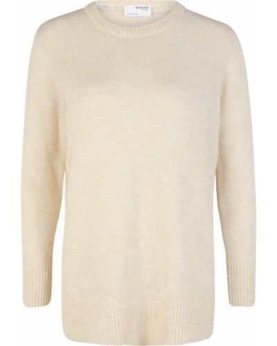 Nylonový vlnený priliehavý sveter Selected Femme Petite - béžová