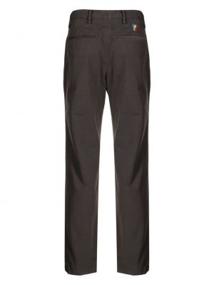 Bavlněné rovné kalhoty se zebřím vzorem Ps Paul Smith šedé