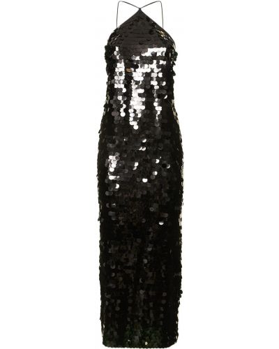 Midi šaty s flitry Rotate černé