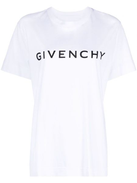 Mustriline puuvillased t-särk Givenchy valge