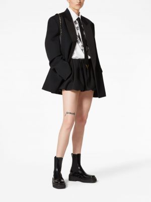 Krepové hedvábné mini sukně Valentino Garavani černé