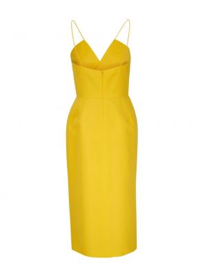 Jedwabna sukienka midi Carolina Herrera żółta
