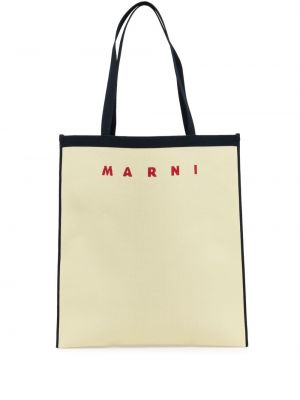Shopper handtasche mit print Marni gelb