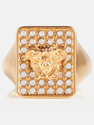 Křišťálový prsten Versace zlatý