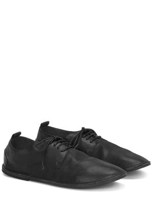 Кожени ниски обувки с връзки с дантела Marsell черно