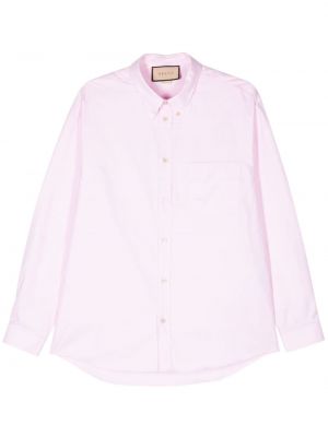 Памучна риза Gucci розово