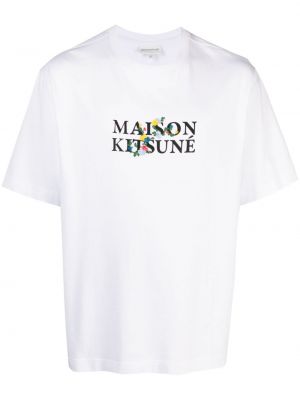 Памучна тениска с принт Maison Kitsuné бяло