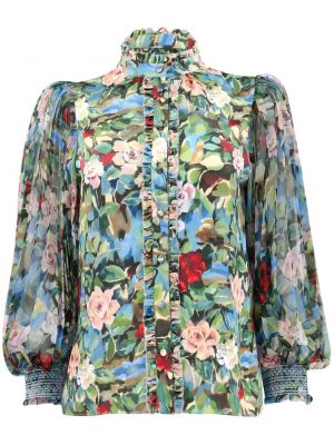 Bluza s cvjetnim printom s printom Alice + Olivia zelena