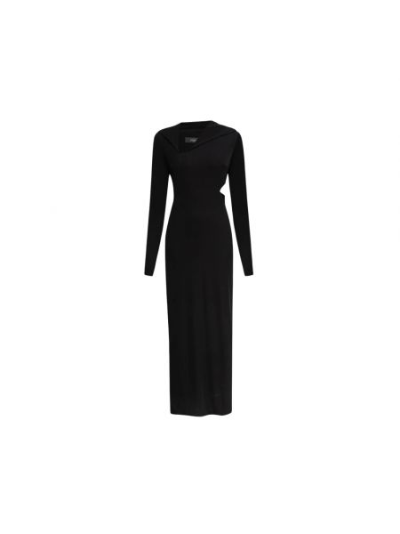 Sukienka długa z kapturem Versace czarna
