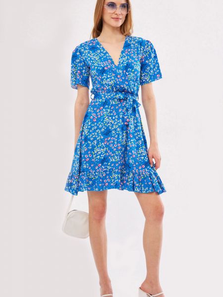 Mini šaty s volánmi Armonika modrá