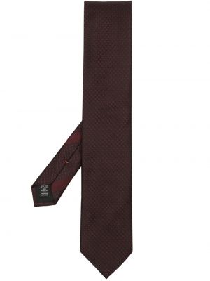 Cravată de mătase cu imprimeu geometric din jacard Zegna roșu