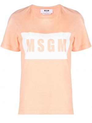 T-shirt mit print Msgm orange