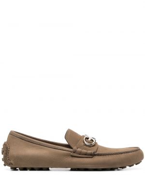 Loafers med spännesknäppning Ferragamo grön