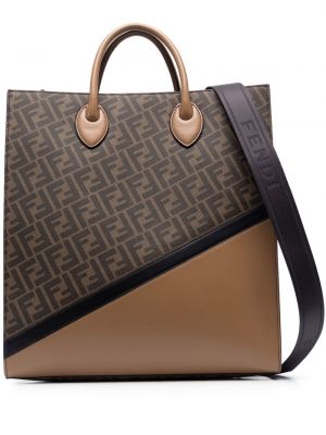 Δερμάτινη τσάντα shopper με σχέδιο Fendi